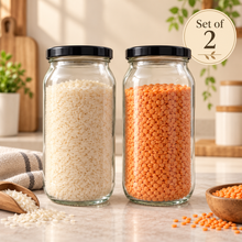 1L Glass Storage Jars with Airtight Lid – Pantry & Kitchen Organizer (Set of 2/4)