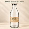 1L Glass Bottles with Airtight Lid – Reusable Milk & Juice Storage Bottles