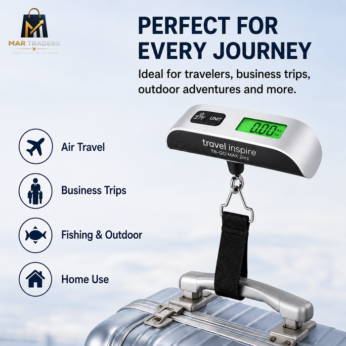 Digital luggage scale for weighing suitcases, bags and parcels
