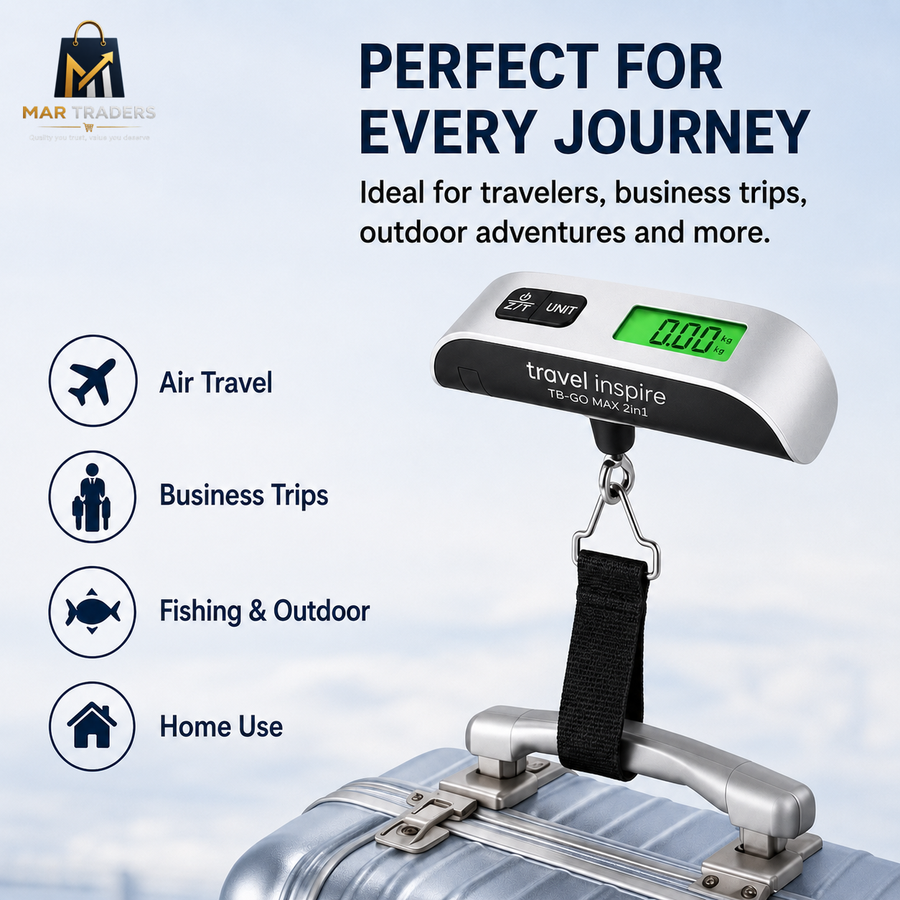 Digital luggage scale for weighing suitcases, bags and parcels
