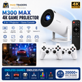 M300 Max 2-in-1 Game Projector – 20,000+ Games & 2 Controllers