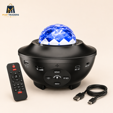 LED starry projector light with remote control and USB power cable