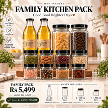 Glass Kitchen Storage Bundle – Jars & Bottles Combo Pack (Standard & Family)