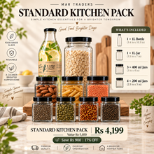 Glass Kitchen Storage Bundle – Jars & Bottles Combo Pack (Standard & Family)