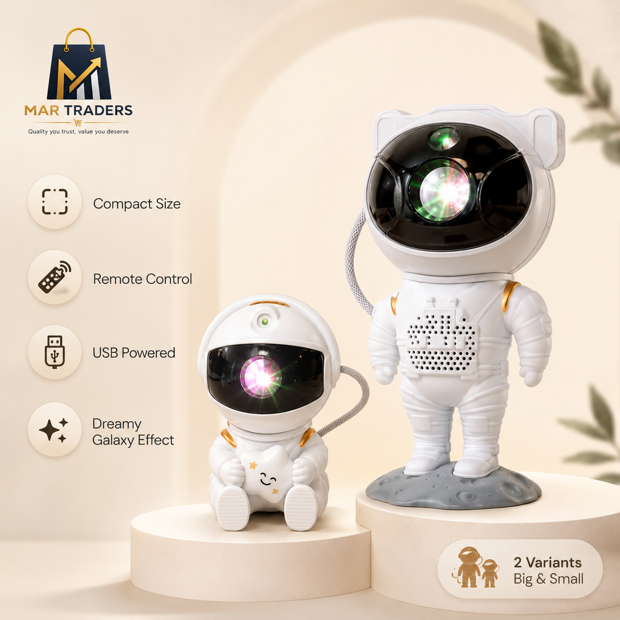 Astronaut galaxy projector lamps with remote and USB cable