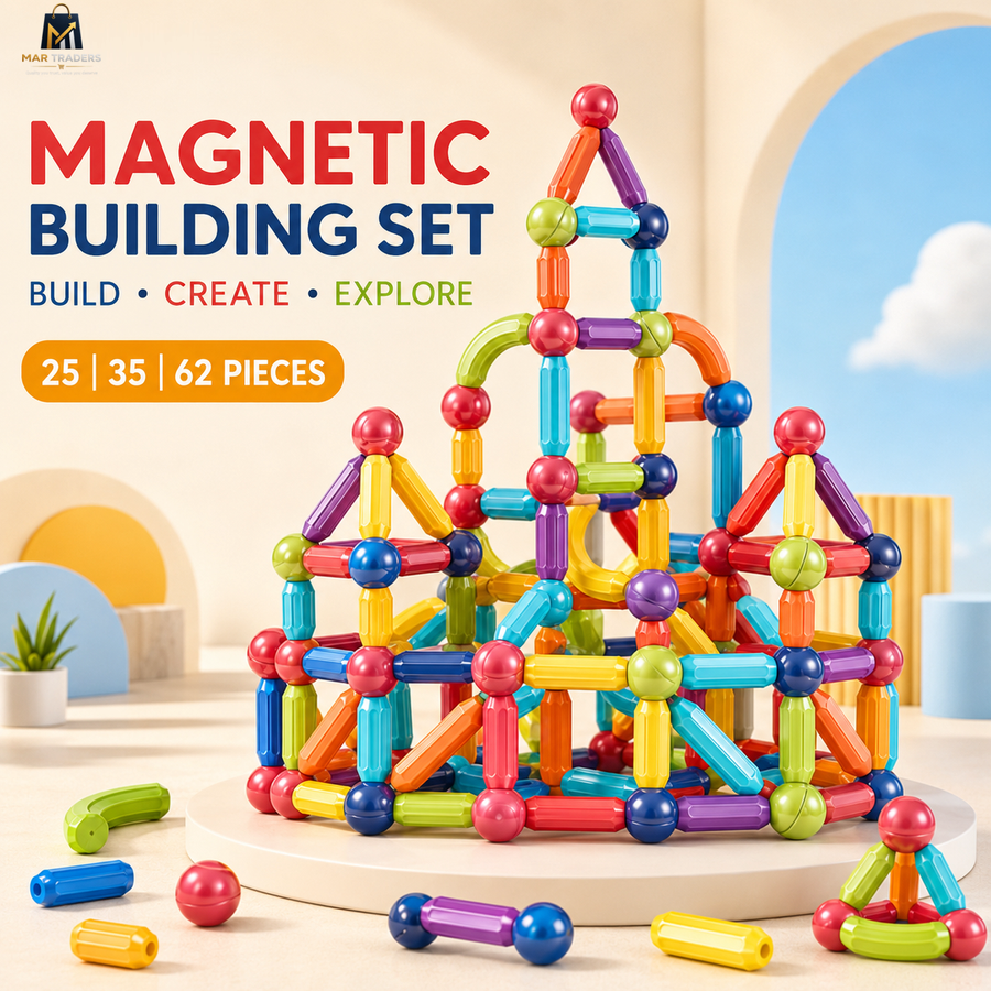 Magnetic Building Sticks & Blocks STEM Toy for Kids